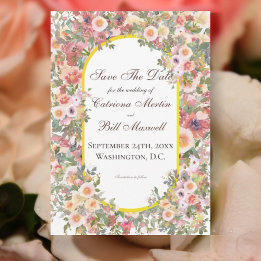 Convite Bright Romantic Garden Save the Date Card