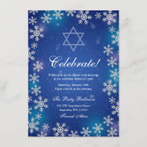 Bright Snowflake Blue Winter Bat Mitzvah Recepção