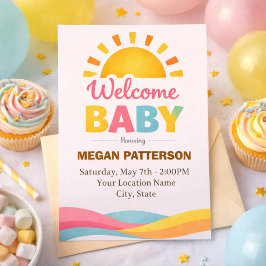 Convite Bright Sun Baby Welcome Style