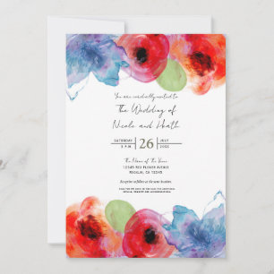 Convite Bright Watercolor Floral Spring Chic