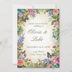 Convite Bright Watercolor Wildflower Weditation