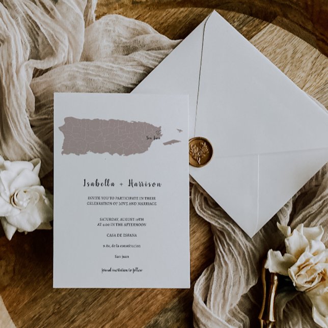 Convite BRIGHTEST Puerto Rico Wedding Invitation Template (Criador carregado)