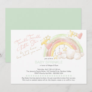 Convite Brilha Brilhante Pequena Estrela Rainbow Baby Spri