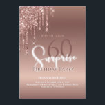Convite Brilhante 60.º Aniversário Glam Branco Rosa<br><div class="desc">Uma 60ª festa merece um pouco de brilho! Este convite é perfeito para o seu dia especial.</div>