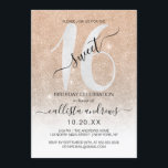 Convite Brilhante Brilhante Branca Dourada Brilhante Doce<br><div class="desc">Este convite de aniversário giro e chique de 16 anos é perfeito para o dia especial da sua filha adolescente. Ele apresenta um brilho branco cintilante impresso e cintilante grande, "16", sobre um fundo ombre brilhante e agudo de ouro e cinza branca esmaecida. É simples, único, moderno, bonito e elegante!...</div>