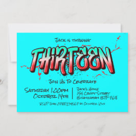 Convite Brilhante de Grafite Treze