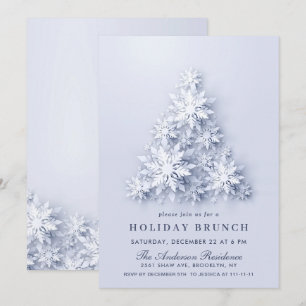 Convite BRILHANTE DE Snowflakes Árvore CHRISTMAS HOLIDAY