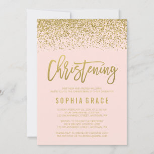 Convite Brilhante Dourado cor-de-rosa moderno