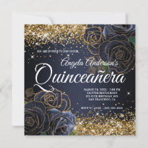 Brilhante Glitter Dourado Rosa Azul Naval Quinceañ
