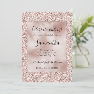 Convite Brilhante Lente Rosa