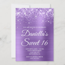 Brilhante Purpura Brilhante Folha de Sweet 16