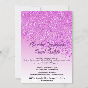 Convite Brilhante rosa doce 16