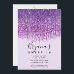 Convite Brilhante Roxo Doce 16 Festa de aniversário<br><div class="desc">Personalizar para qualquer evento</div>