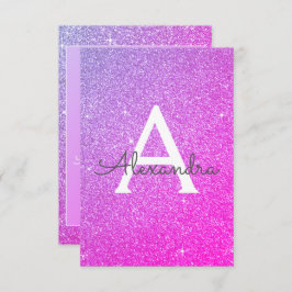 Convite Brilhante roxo rosa Brilhante Doce Dezesseis Anive