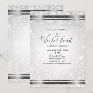 Convite Brilho Branco Evento Elegante País das Maravilhas