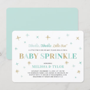 Convite Brilho Brilho Estrela Pequena Menino Bebê Sprinkle