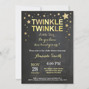 Convite Brilho Brilho Estrelinha Amarela Baby Shower