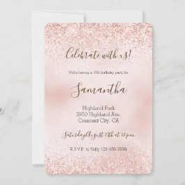 Convite Brilho Cor-de-Rosa