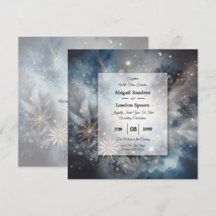 Convite Brilho da Meia-Noite de Inverno Celestial Casament
