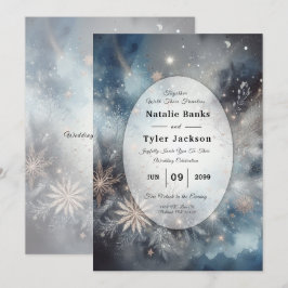 Convite Brilho da Meia-Noite do Inverno Celestial Casament