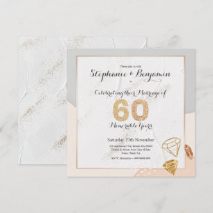 Convite Brilho de Diamante 60º Aniversário de Casamento El