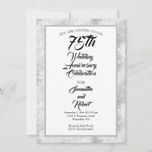 Convite Brilho de Diamante 75º Aniversário de Casamento