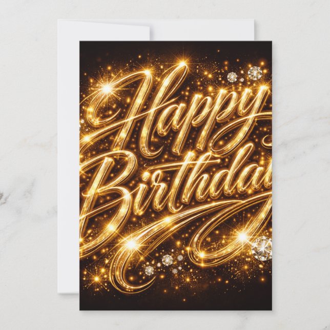 Convite Brilho de Diamante de Aniversário — Tipografia Dou (Frente)