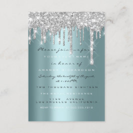 Convite Brilho de Faísca Goteja Prata Azul Bridal Décimo S
