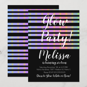 Convite Brilho de LED Louco Brilho Neon no Escuro Festa
