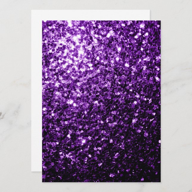 Convite Brilho de purpurado glitter Personalize (Frente/Verso)