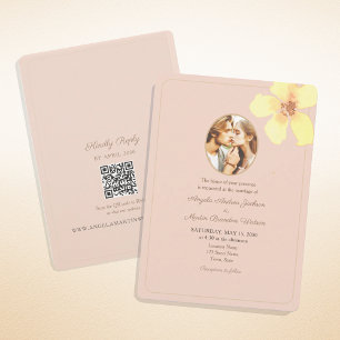 Convite Brilho do Pôr do Sol QR Foto Casamento