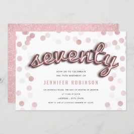 Convite brilho Dourado cor-de-rosa dos balões do