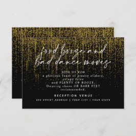 Convite Brilho Dourado da Recepção de casamento moderna