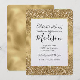 Convite Brilho Dourado Glam