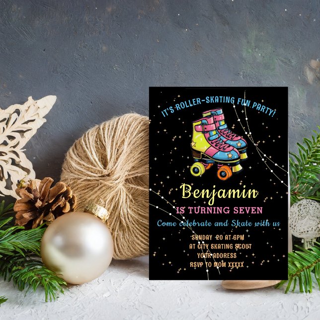 Convite Brilho e Rolar Bacia de Aniversário Personalizada  (Criador carregado)