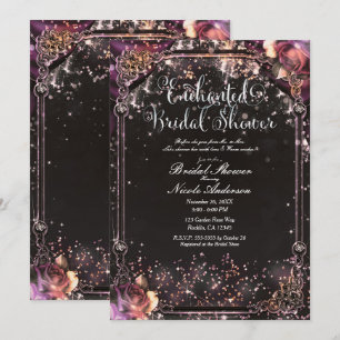 Convite Brilho Escuro Brilho Glam Luz Chuva de Bridal