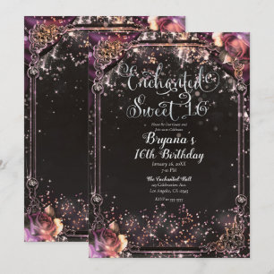 Convite Brilho Escuro Glitter Glam Luzes Festa Doce 16