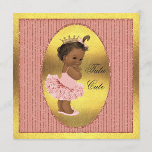 Convite Brilho étnico bonito da folha Dourado da princesa