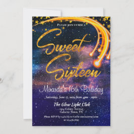 Convite Brilho Galáctico - Luz Doce Dezesseis Festas de an