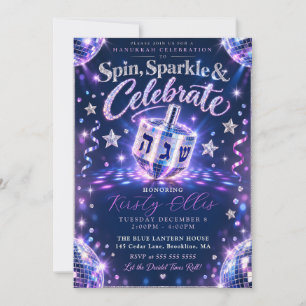 Convite Brilho Giratório Hanukkah