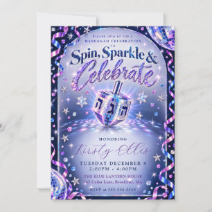 Convite Brilho Giratório Hanukkah