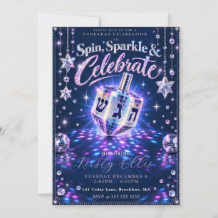 Convite Brilho Giratório Hanukkah