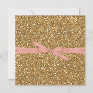 Convite Brilho Glam Dourado do falso