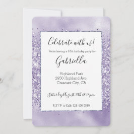 Convite Brilho Glitzy Roxo