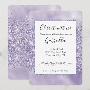 Convite Brilho Glitzy Roxo
