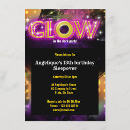 Convite Brilho na festa das crianças escuras