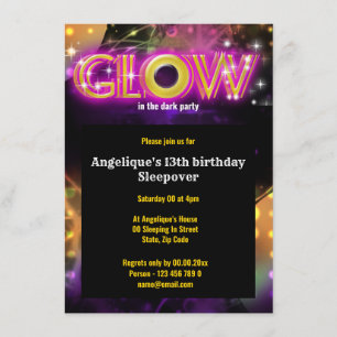 Convite Brilho na festa das crianças escuras