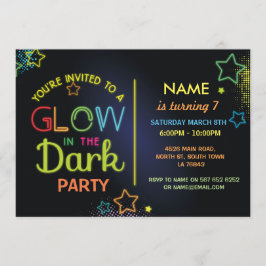 Convite Brilho na Festa de aniversário Escura Convidar Cri