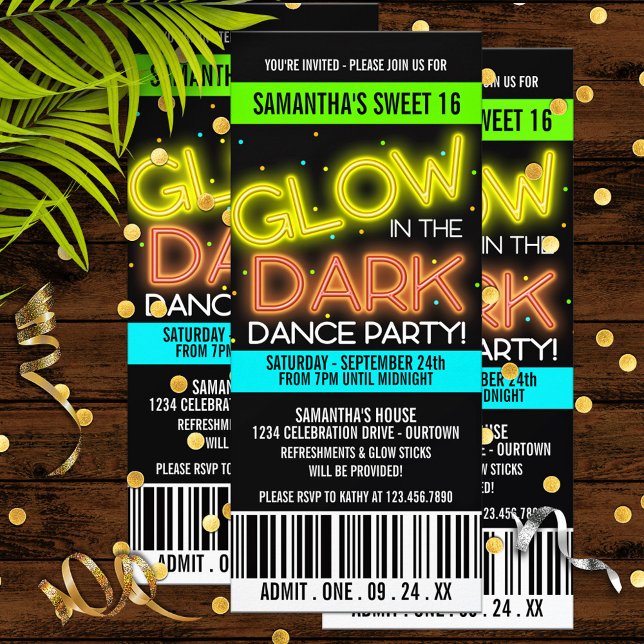 Convite Brilho no Dark Sweet 16 Party (Criador carregado)