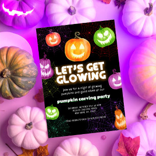 Convite Brilho no neon escuro chamado Pumpkin Carving Part